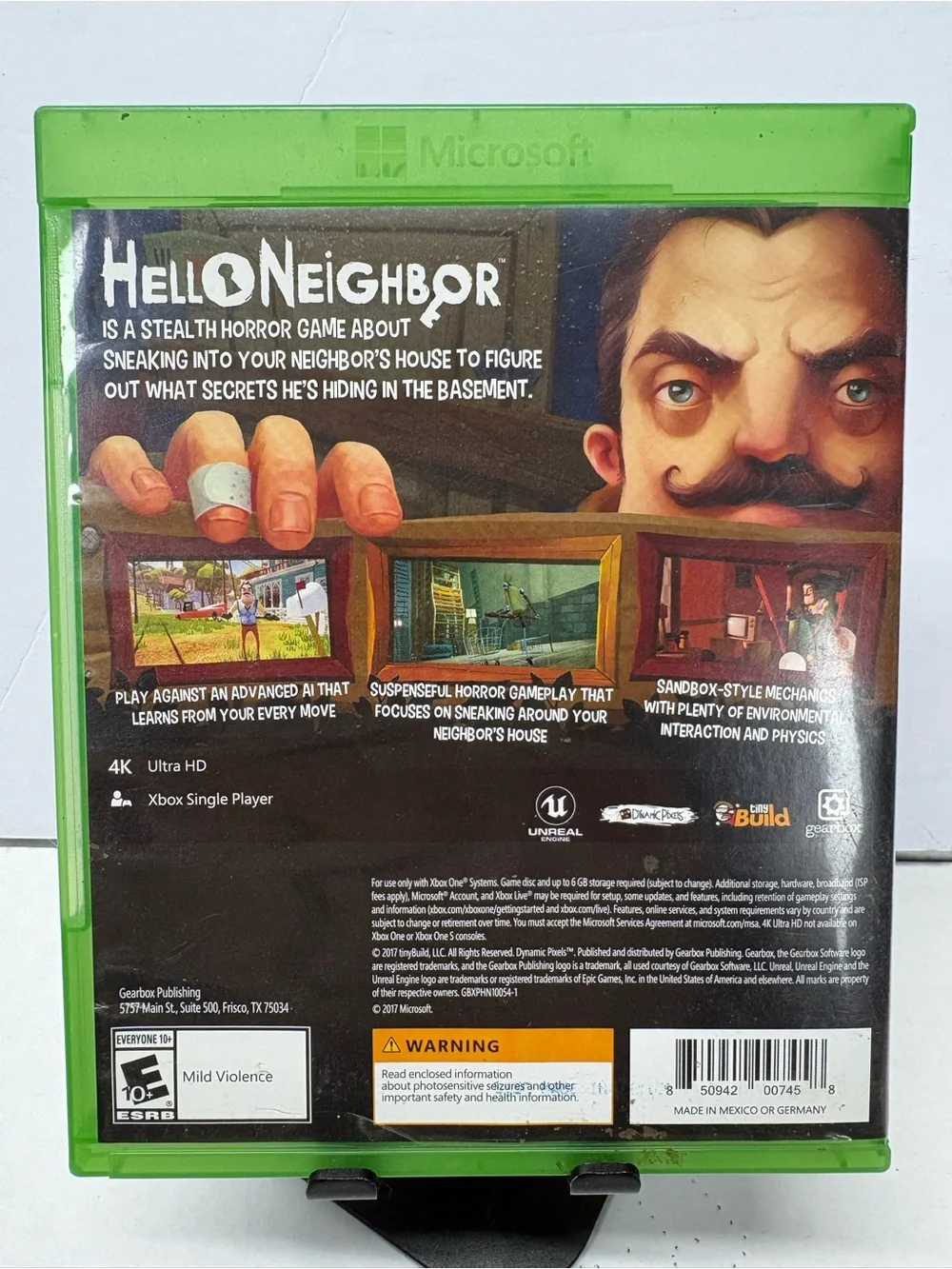 Hello Neighbor (Microsoft Xbox One) Excellent Condition Complete